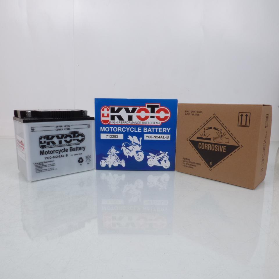 Batterie Kyoto pour Moto Moto Guzzi 650 V65 Florida 1986 à 1992 Y60-N24AL-B / 12V 28Ah Neuf