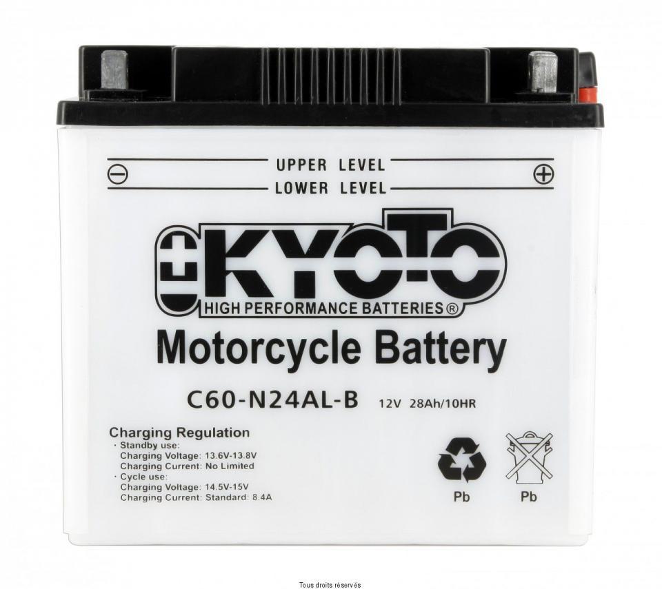 Batterie Kyoto pour Moto Moto Guzzi 750 V7 Ippogrifo 1997 Y60-N24AL-B / 12V 28Ah Neuf