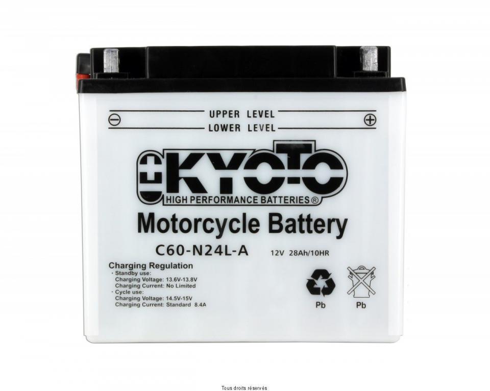 Batterie Kyoto pour Moto Moto Guzzi 850 Tous Modeles 1975 à 1988 Y60-N24L-A / 12V 28Ah Neuf