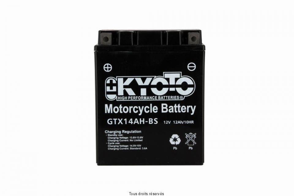 Batterie Kyoto pour Moto INDIAN 1450 Spirit 2002 à 2008 YTX14AH-BS / 12V 12Ah Neuf