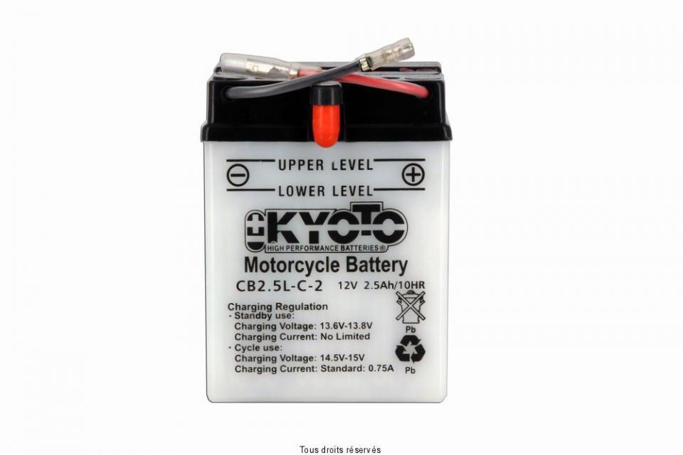 Batterie Kyoto pour Moto Honda 80 Mtx S Air 1980 à 1982 YB2.5L-C2 / 12V 2.5Ah Neuf