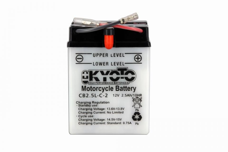 Batterie Kyoto pour Moto Honda 80 Mtx S Air 1980 à 1982 YB2.5L-C2 / 12V 2.5Ah Neuf