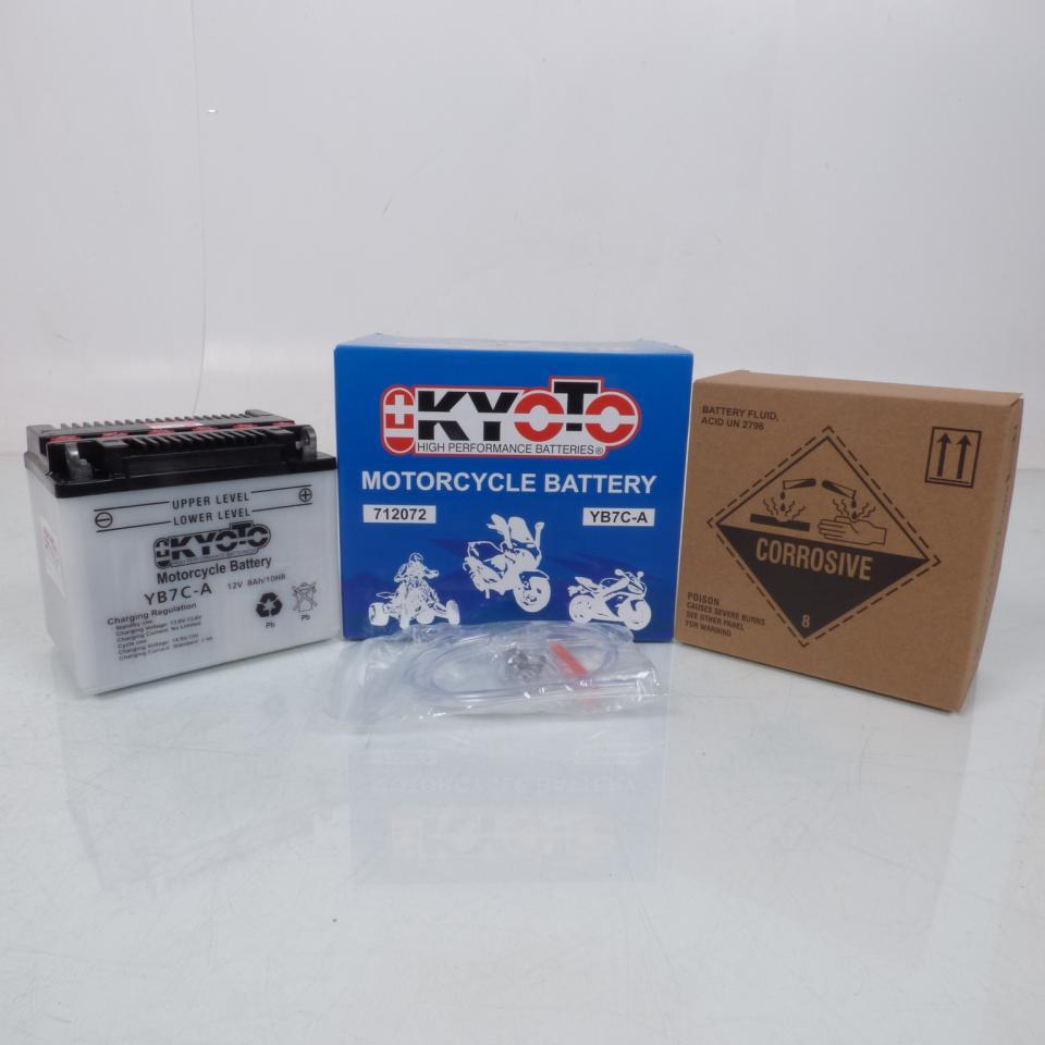 Batterie Kyoto pour Moto Derbi 125 Cross city 2007 à 2014 YB7C-A / 12V 8Ah Neuf