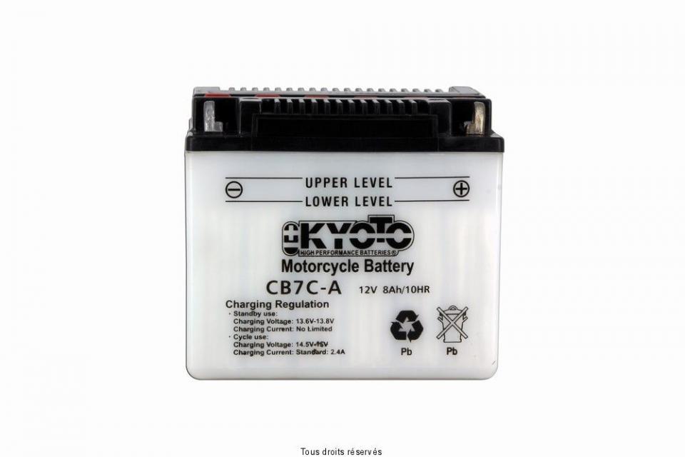 Batterie Kyoto pour Moto Derbi 125 Cross city 2007 à 2014 YB7C-A / 12V 8Ah Neuf