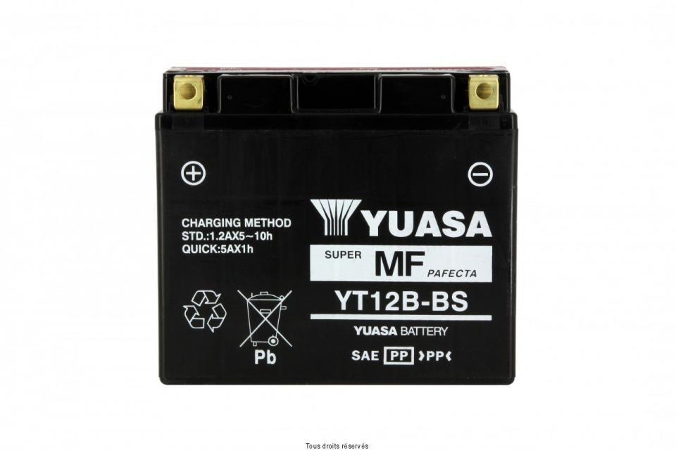 Batterie Yuasa pour Moto Triumph 900 Thruxton Efi 2009 à 2015 YT12B-BS / 12V 10Ah / <463262 Neuf