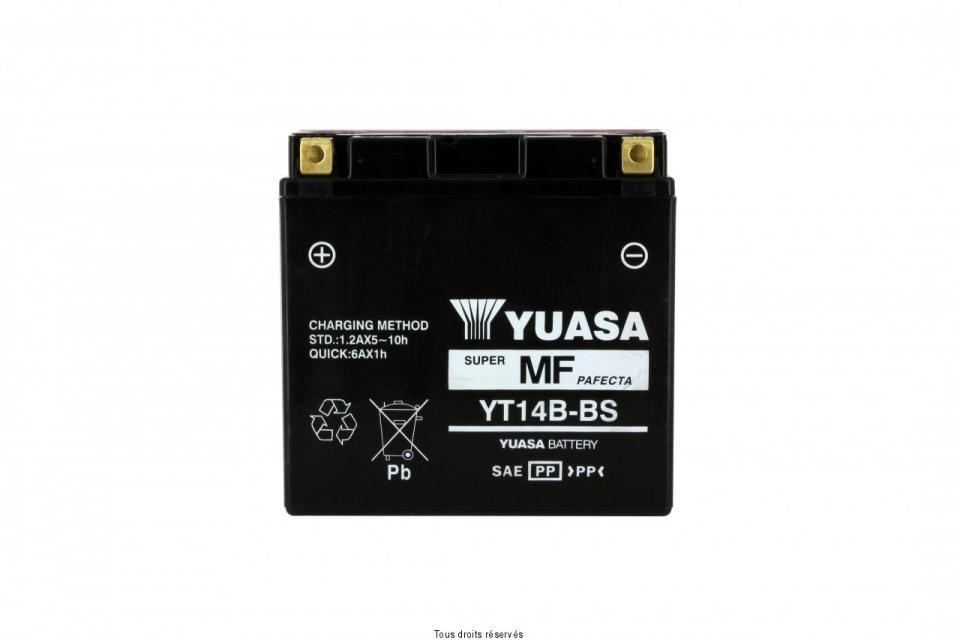 Batterie Yuasa pour Moto Yamaha 1700 MT-01 2005 à 2012 YT14B-BS / 12V 12Ah Neuf