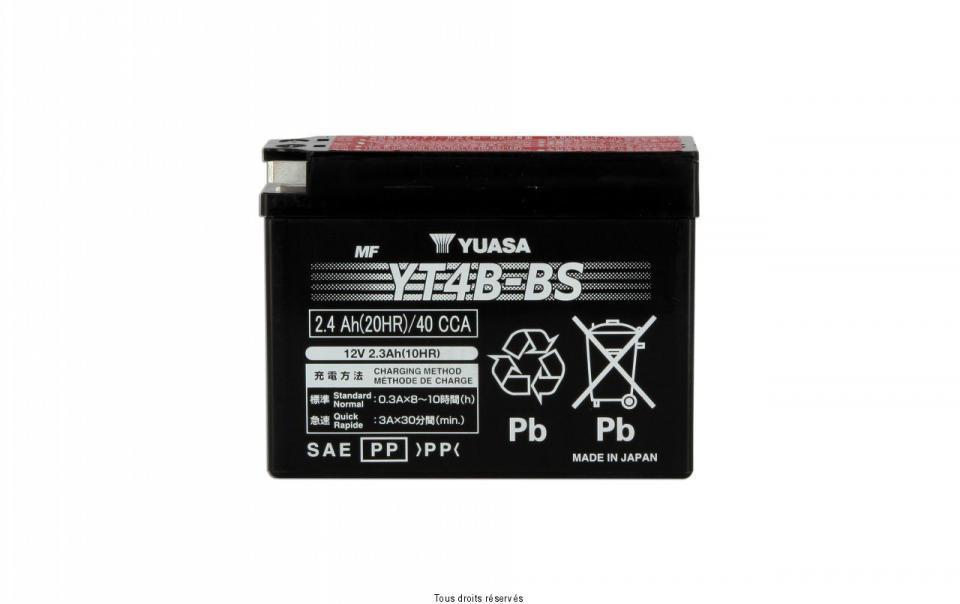 Batterie Yuasa pour Moto Yamaha 400 SR 2014 à 2017 YT4B-BS / 12V 2.3Ah Neuf