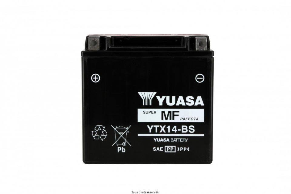 Batterie Yuasa pour Quad Kawasaki 700 KVF Prairie 2004 à 2006 YTX14-BS / 12V 12Ah Neuf