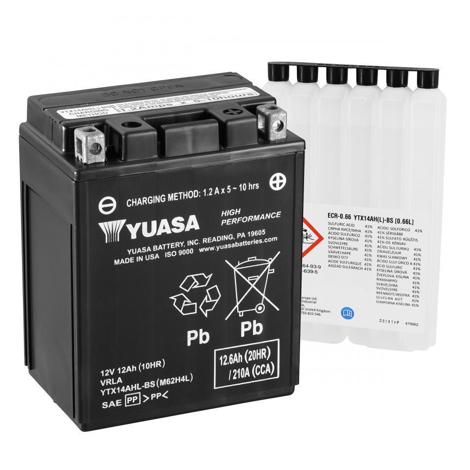 Batterie Yuasa pour Moto Honda 1100 SHADOW C 2001 à 2007 YTX14AH-BS / 12V 12Ah Neuf