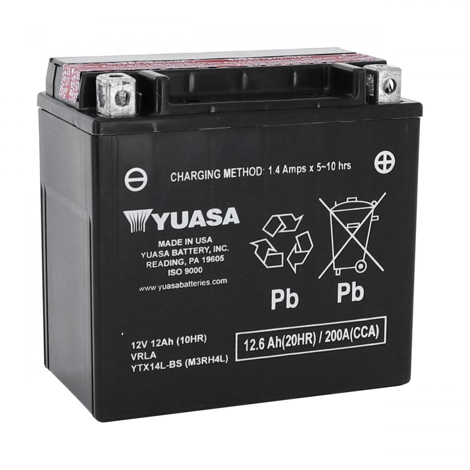 Batterie Yuasa pour Moto Harley Davidson 883 Xl C Sportster Custom 2004 à 2010 YTX14L-BS / 12V 12Ah Neuf