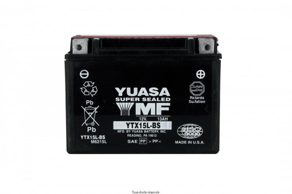 Batterie Yuasa pour Quad Bombardier 400 Outlander Ho 4X4 2003 à 2006 YTX15L-BS / 12V 13Ah Neuf
