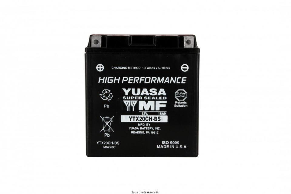 Batterie Yuasa pour Moto Moto Guzzi 850 Griso 2006 à 2010 YTX20CH-BS / 12V 18Ah Neuf