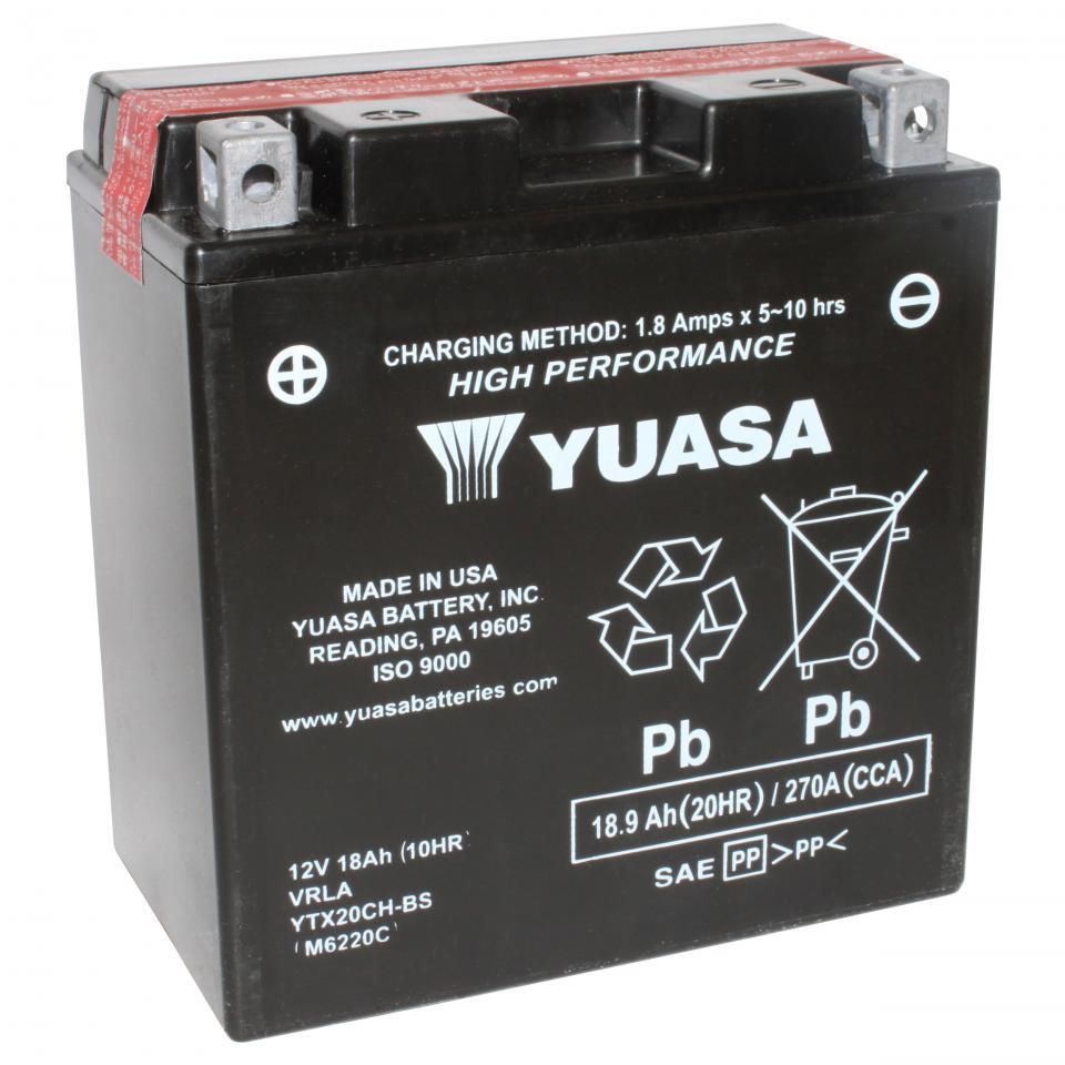 Batterie Yuasa pour Moto Moto Guzzi 1400 California Custom Abs 2013 à 2015 YTX20CH-BS / 12V 18Ah Neuf