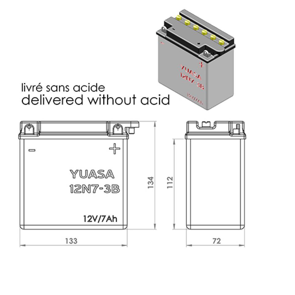 Batterie Yuasa pour Scooter MBK 125 Skyliner 1998 à 2007 Neuf