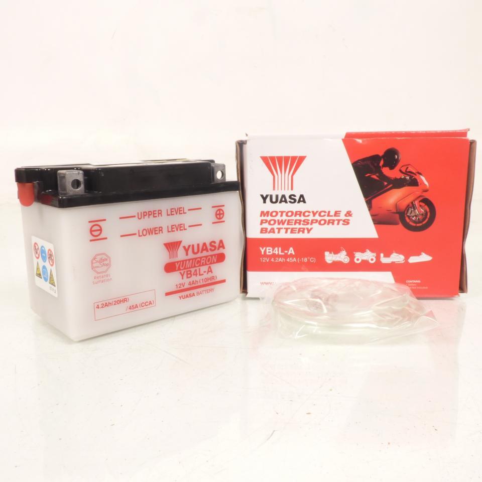 Batterie Yuasa pour Moto Kawasaki 250 KLR 1985 à 2000 YB4L-A / 12V 4Ah Neuf