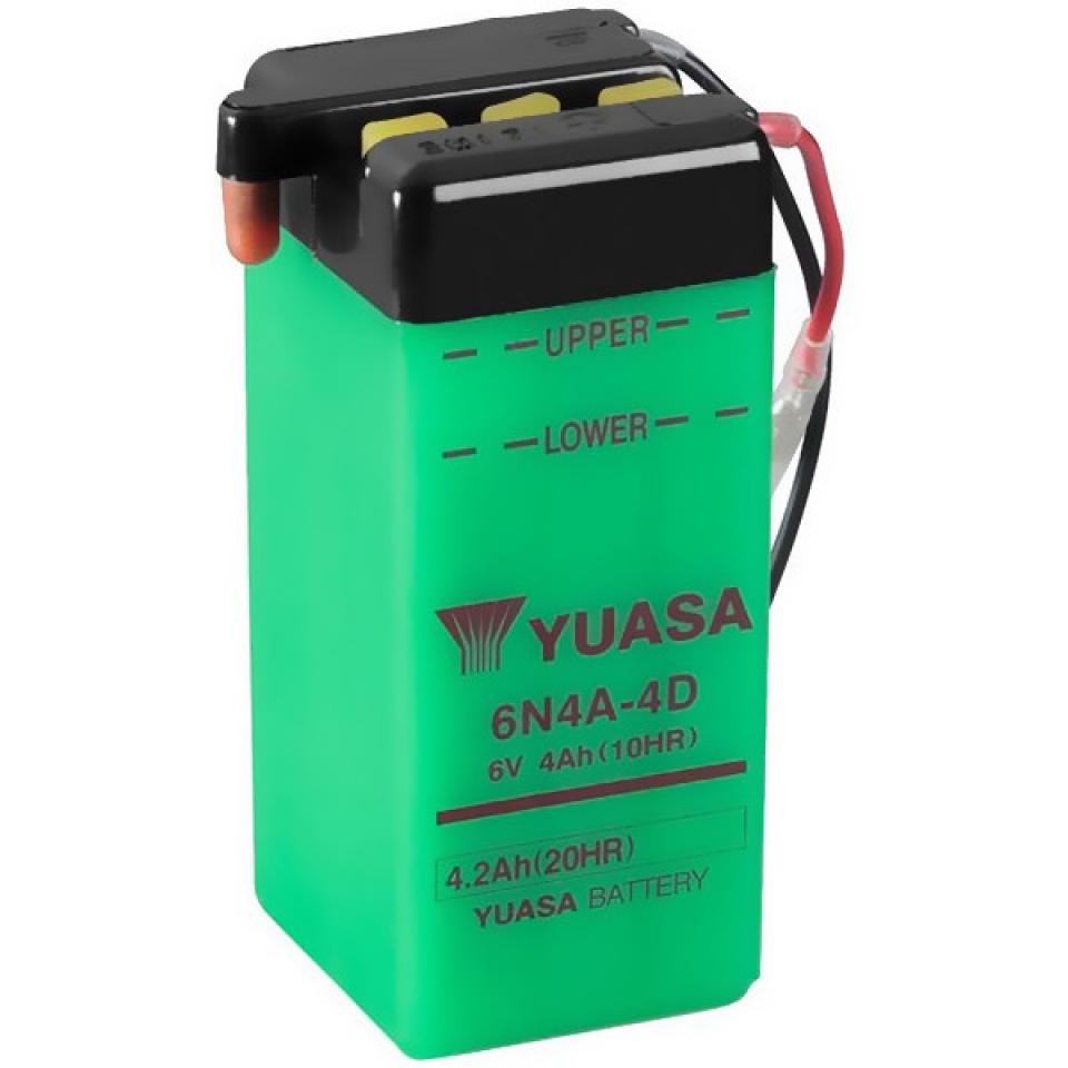 Batterie Yuasa pour Moto Yamaha 50 Rd Dx 1975 à 1977 6N4A-4D / 6V 4Ah Neuf