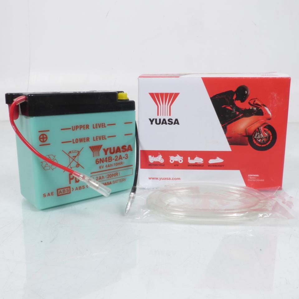 Batterie Yuasa pour Moto Yamaha 80 Dt Mx 1981 à 1983 6N4B-2A-3 / 6V 4Ah Neuf