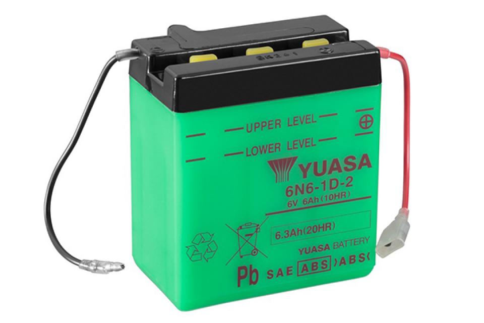 Batterie Yuasa pour Moto Kawasaki 125 KH 1977 à 1981 6N6-1D-2 / 6V 6Ah Neuf
