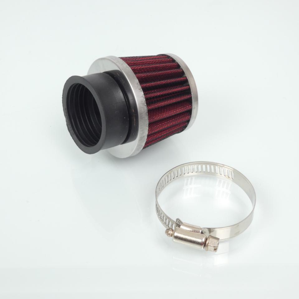 Cornet filtre à air droit chromé et rouge Ø38mm Sifam pour moto 50 scooter cyclo
