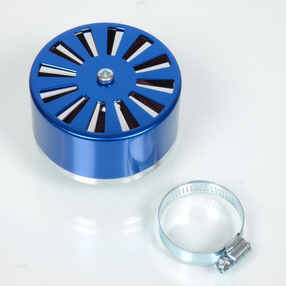 Filtre à air cornet Replay métal bleu pour moto scooter emboitement carburateur 28/32