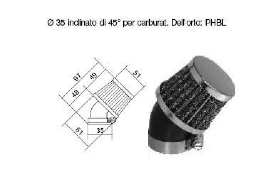 Filtre à air Sifam pour Auto 35mm coudé 45° Neuf