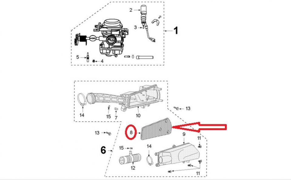 Filtre à air pour scooter Peugeot 50 Kisbee 4T 2010 à 2020 759273 Neuf