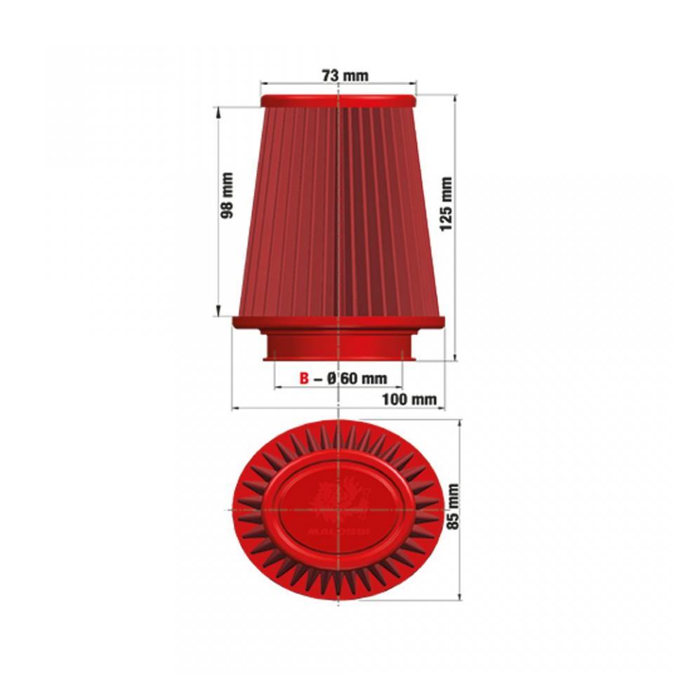Filtre à air Malossi pour Auto 0417255 / Ø60mm hauteur 125mm Neuf