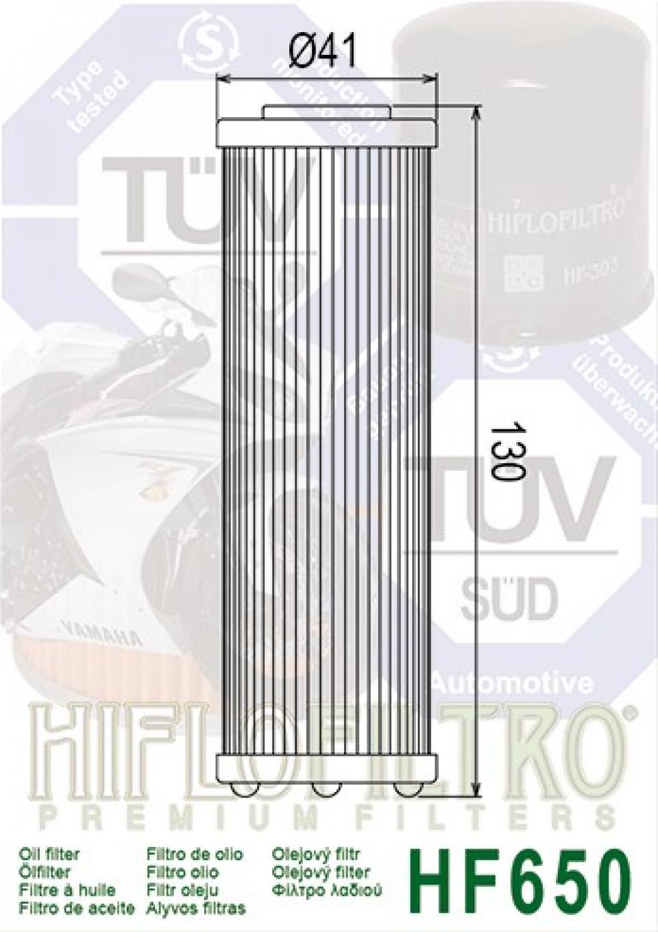 Filtre à huile Hiflofiltro pour Moto KTM 950 Supermoto 2006 à 2008 HF650 équivalent HF158 Neuf