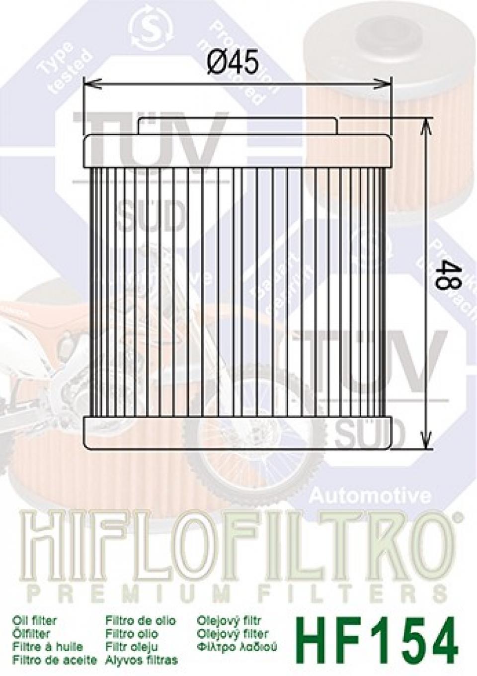 Filtre à huile Hiflofiltro pour Moto Husqvarna 125 SMS 1994 à 2002 HF154 / 800081675 Neuf