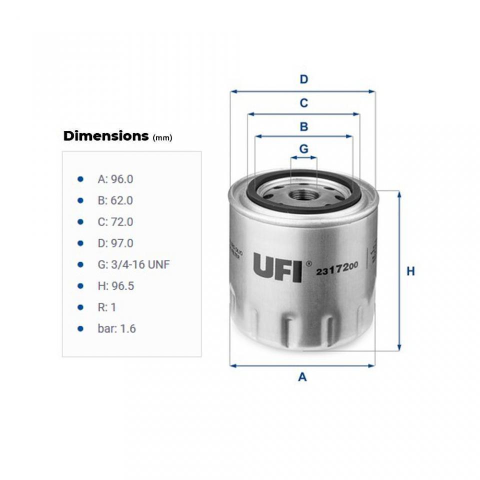 Filtre à huile UFI Filters pour Auto Piaggio 420 Ape Tm D Lcs 2005 à 2007 830424 Neuf