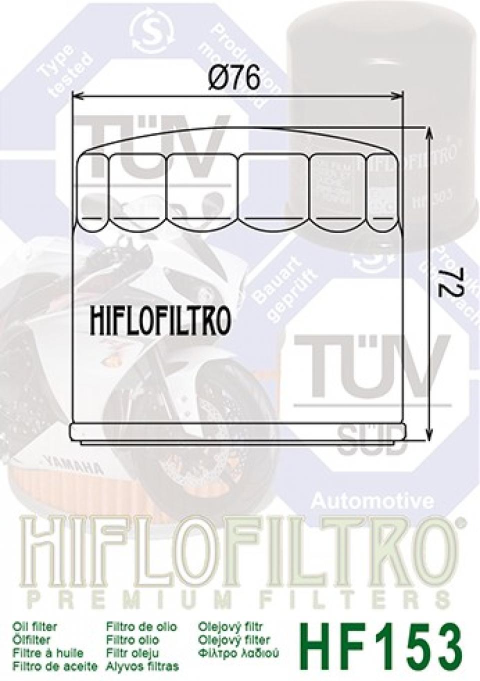 Filtre à huile Hiflofiltro pour Moto Ducati 821 Hyperstrada 2013 à 2015 HF153 Neuf
