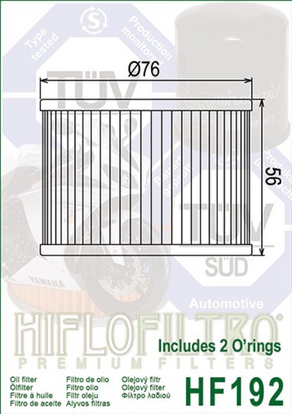 Filtre à huile Hiflofiltro pour Moto Triumph 900 Trident 1991 à 1998 HF192 / 121-00-31-T0-301 Neuf