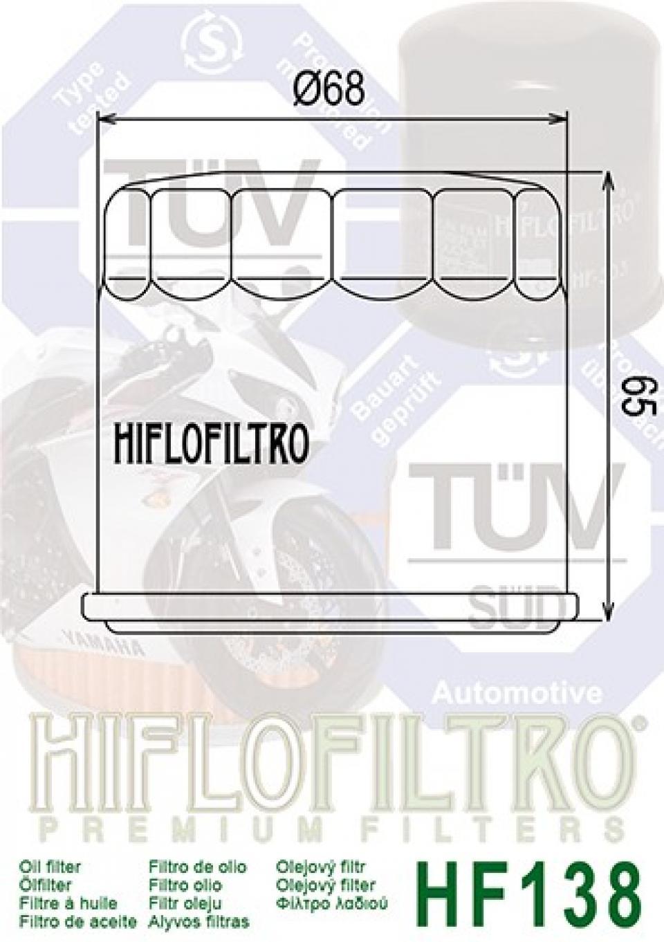 Filtre à huile Hiflofiltro pour Moto Suzuki 650 Gsf Bandit N 2005 à 2015 Neuf