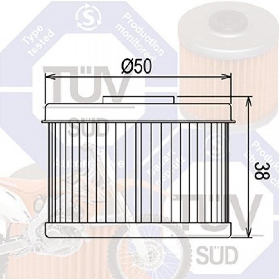 Filtre à huile Hiflofiltro pour Moto Honda 125 CBF 2014 à 2015 HF113 Neuf