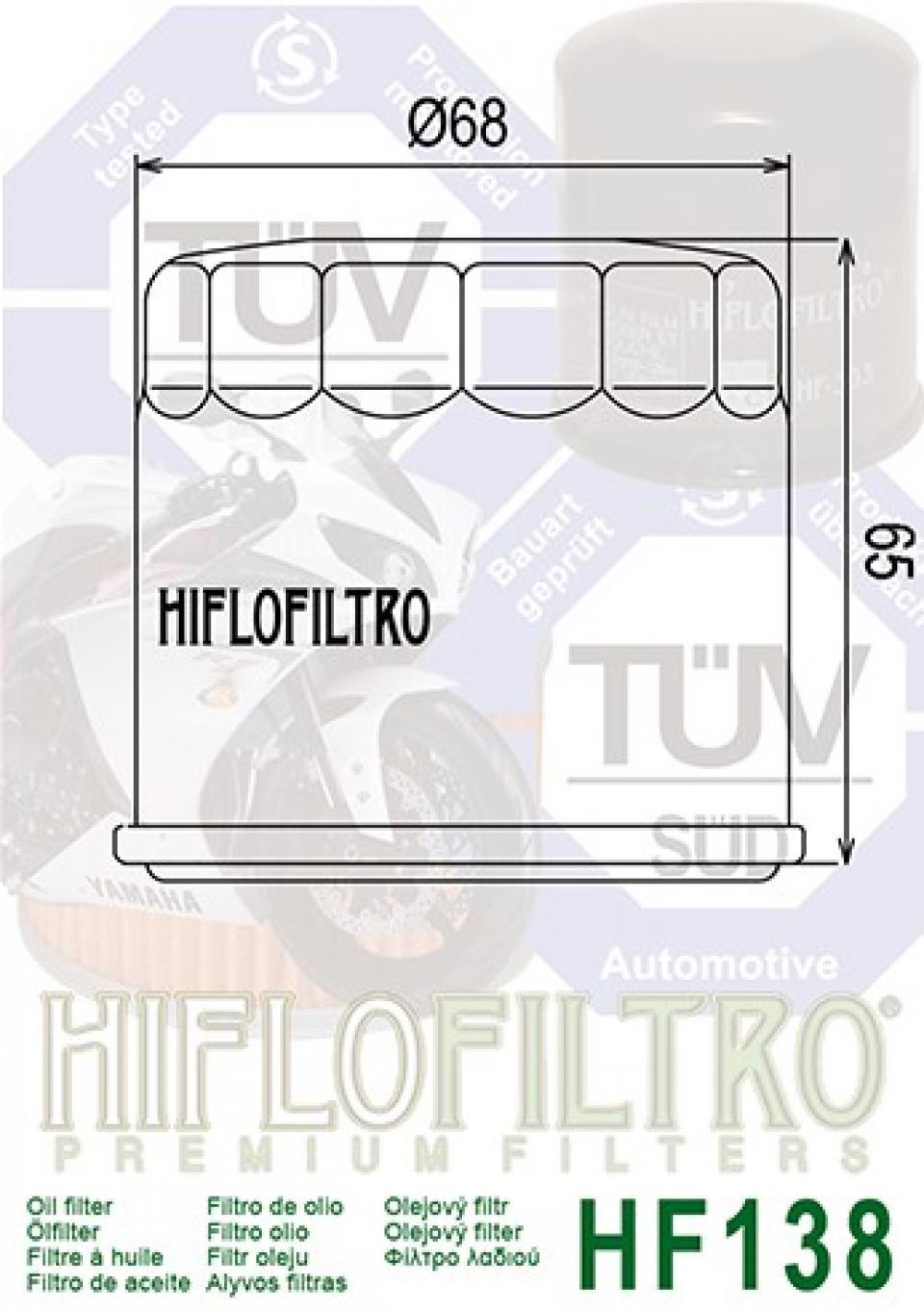 Filtre à huile Hiflofiltro pour Moto Suzuki 600 Gsf Bandit S/N 1995 à 2004 Neuf