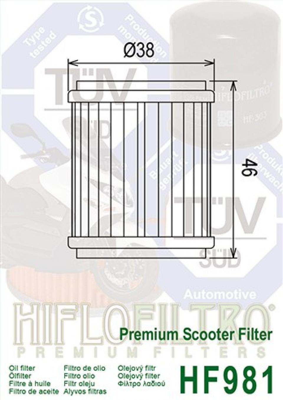 Filtre à huile Hiflofiltro pour Scooter Yamaha 125 Vp X-City 2008 à 2013 Neuf