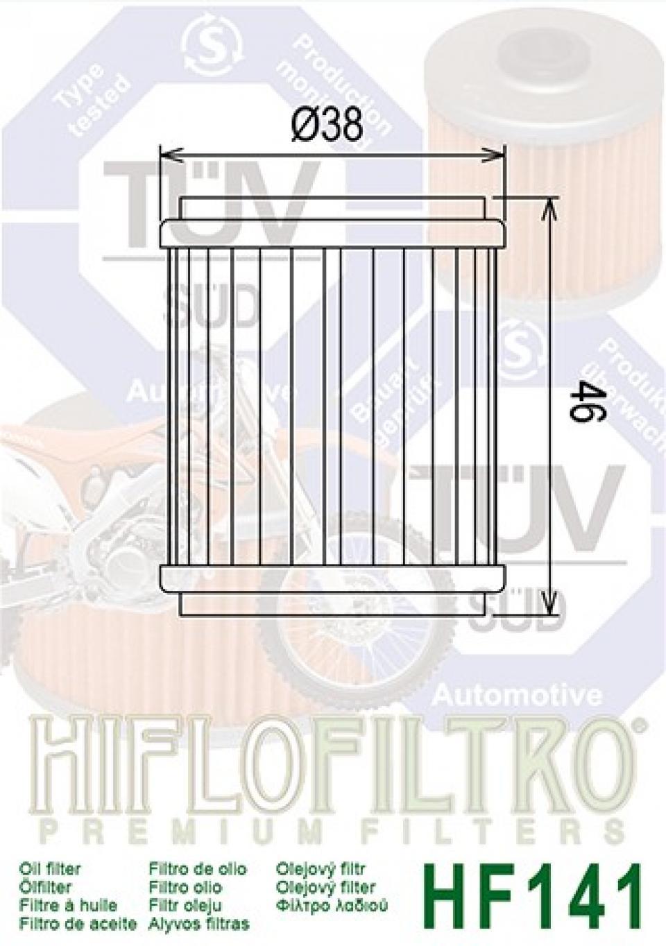 Filtre à huile Hiflofiltro pour moto Yamaha 125 WRX 2009 à 2016 HF141 Neuf