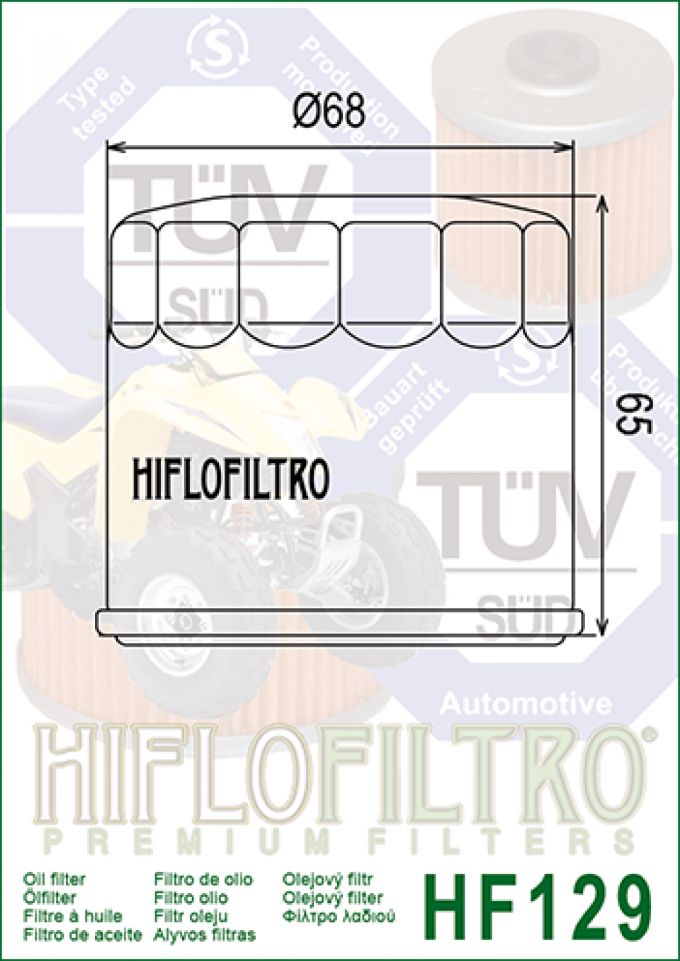 Filtre à huile Hiflofiltro pour Auto HF129 Neuf