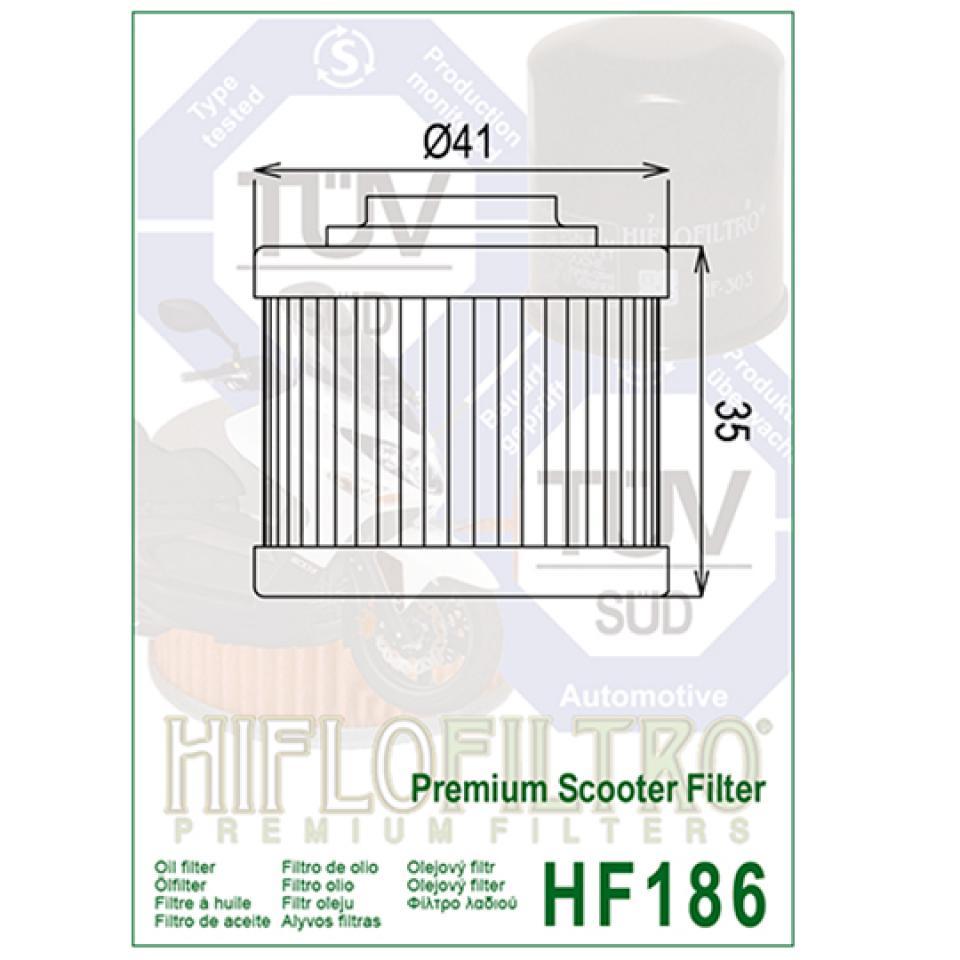 Filtre à huile Hiflofiltro pour Scooter Aprilia 125 Scarabeo Light 2007 à 2010 HF186 Neuf