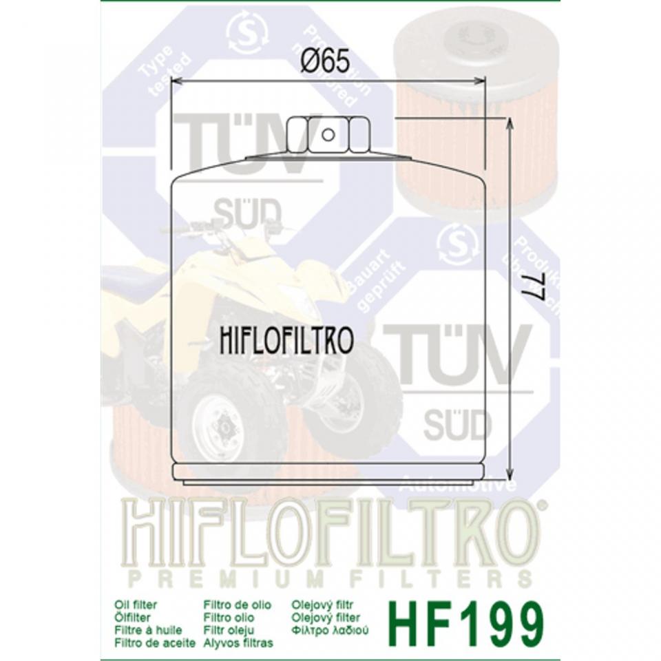 Filtre à huile Hiflofiltro pour Moto INDIAN 1130 Scout 2015 à 2017 HF199 Neuf