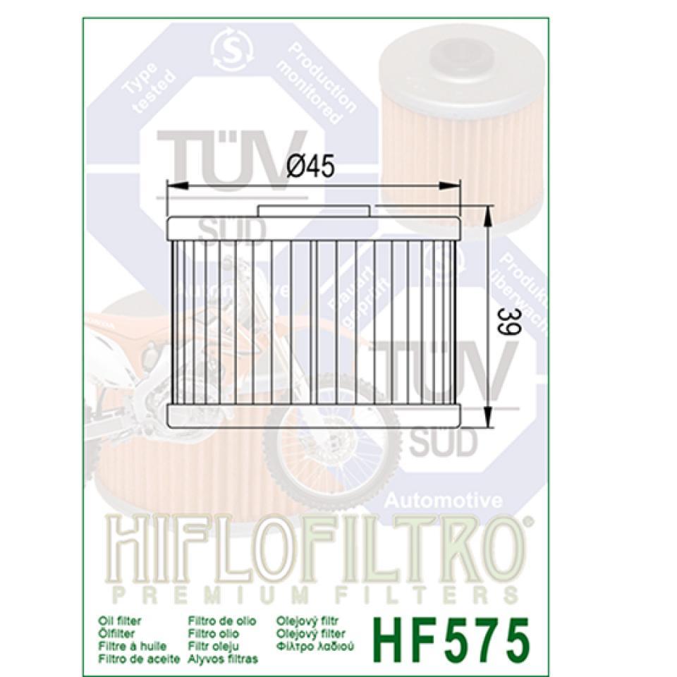 Filtre à huile Hiflofiltro pour Moto Aprilia 450 MXV 2008 à 2015 HF575 Neuf