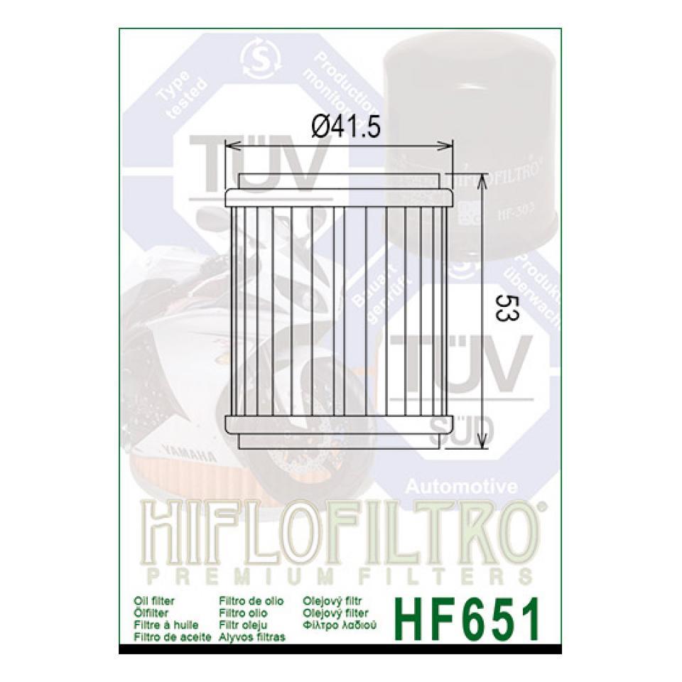 Filtre à huile Hiflofiltro pour Moto Husqvarna 701 ENDURO ABS 2016 à 2020 HF651 Neuf