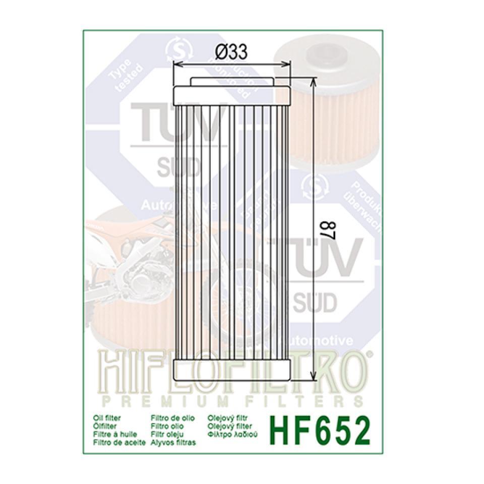 Filtre à huile Hiflofiltro pour Moto Husaberg 250 FE Après 2014 HF652 Neuf