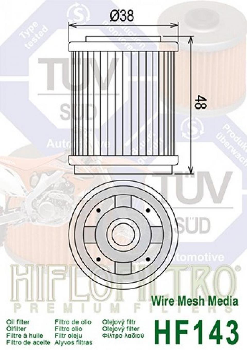 Filtre à huile Hiflofiltro pour Moto Yamaha 225 XT 1992 à 2007 Neuf