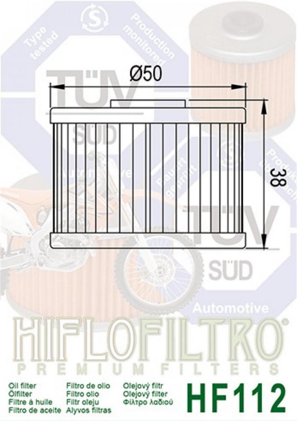 Filtre à huile Hiflofiltro pour quad Polaris 500 Predator 2003 à 2007 HF112 Neuf