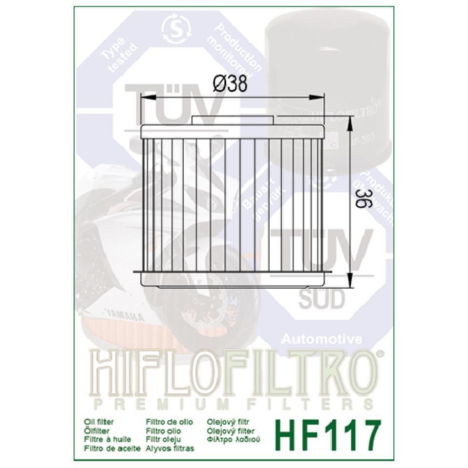 Filtre à huile Hiflofiltro pour Scooter Honda 750 X-Adv 2017 à 2019 HF117 Neuf