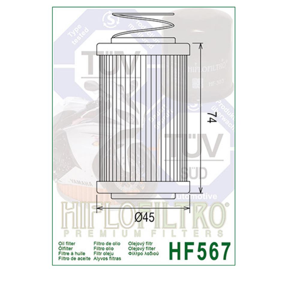 Filtre à huile Hiflofiltro pour Moto MV Agusta 1000 F4 2010 à 2016 HF567 Neuf