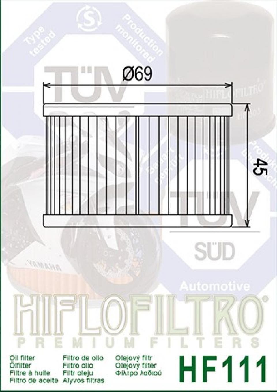Filtre à huile Hiflofiltro pour quad HF111 Neuf