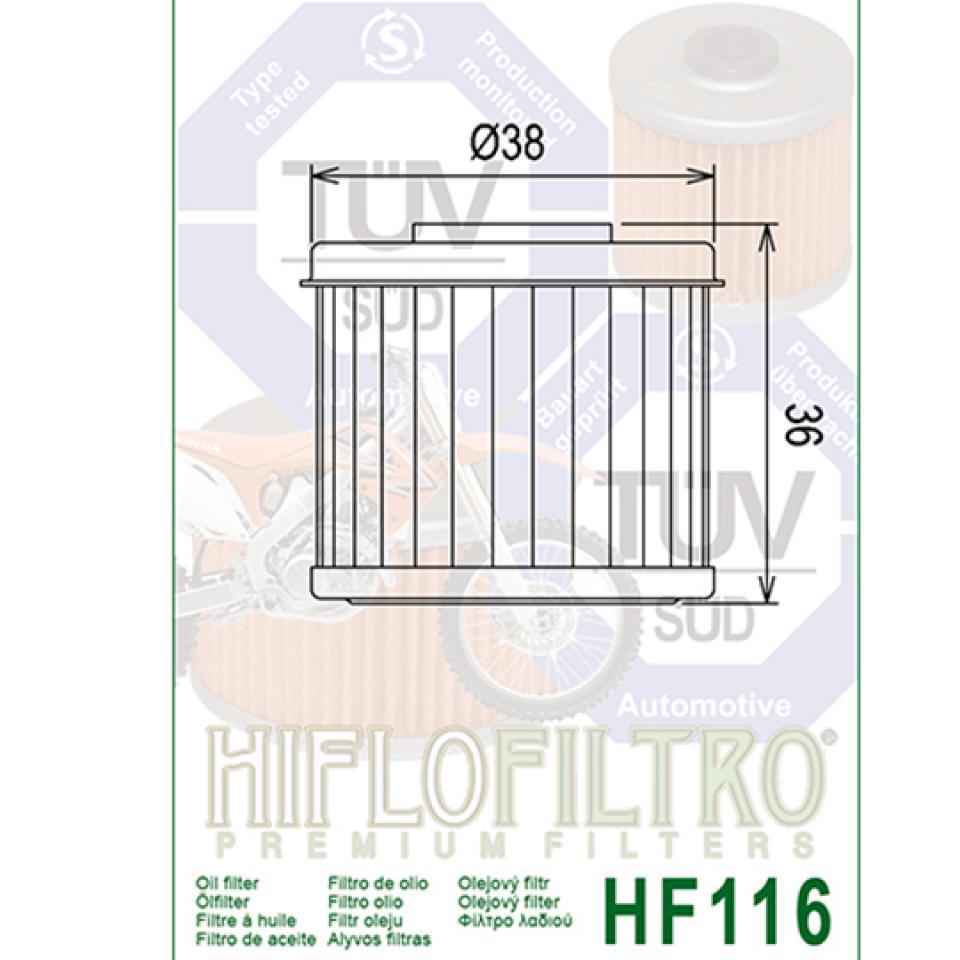 Filtre à huile Hiflofiltro pour Moto Honda 250 Cr-F X 2004 à 2009 Neuf