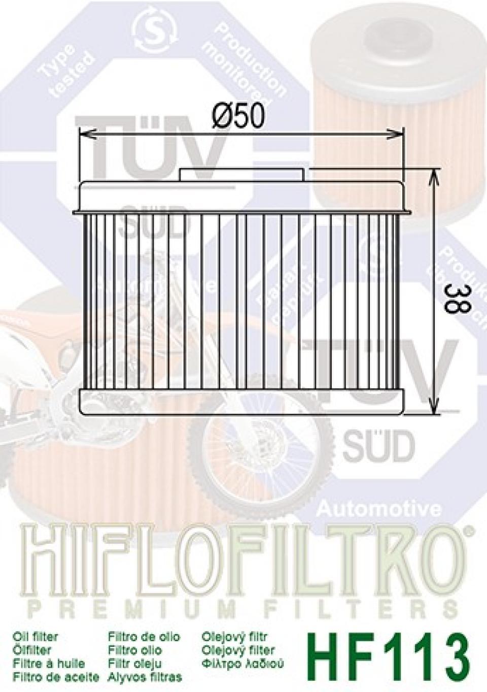 Filtre à huile Hiflofiltro pour Quad Honda 420 TRX 420 Fourtrax Rancher 4 Roues 2007 à 2020 Neuf